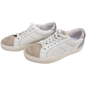STEVEN NEW YORK  White  Silver Parody Sneakers 8.5 Women's